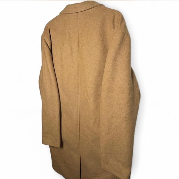 ASOS Design Men’s Tan Wool Blend Overcoat Medium Long NWT - Picture 7 of 8